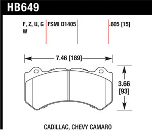 Hawk 2008-2014 Cadillac CTS V HPS 5.0 Front Brake Pads