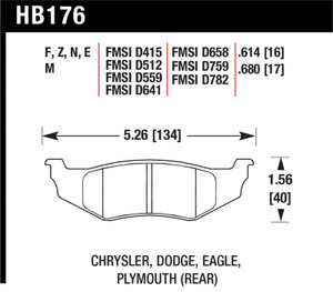 Hawk SRT4 HPS Street Rear Brake Pads