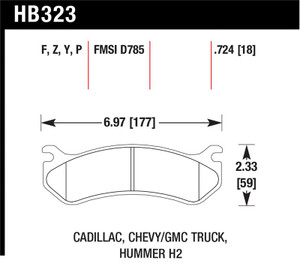 Hawk 06 Chevy Avalanche 2500 / GMC Truck / Hummer Super Duty Street Rear Brake Pads