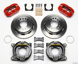 Wilwood Dynapro Low-Profile 11.00in P-Brake Kit - Red Chevy 12 Bolt Spcl 2.81in Off Stag Mount
