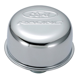 Ford Racing Logo Air Breather Cap: Push-In Type Chrome (302-215)