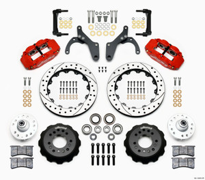 Wilwood Narrow Superlite 6R Front Hub Kit 12.88in Drill Red 59-64 Chevy Impala / 63-64 Corvette