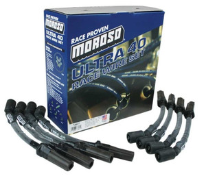 Moroso GM LS Ignition Wire Set - Ultra 40 - Sleeved - Coil-On - 9.75in Wire - Black