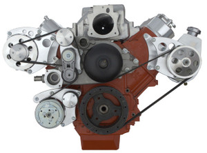Chevy LS Engine Serpentine Conversion - AC, Power Steering & Alternator - Polished