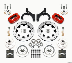Wilwood Forged Dynalite Front Kit 12.19in Drilled Red 59-64 Chevy Impala / 63-64 Corvette