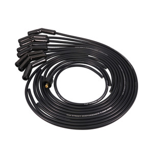 8.5mm Universal Ignition Wires with 180° Plug Boots - Black