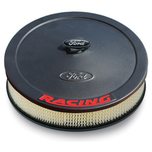 Air Cleaner Kit: Black Crinkle Finish, Red Ford Racing Emblem (302-352)