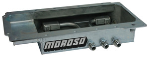 Moroso GM LS (w/Three Left Side Pick Ups) Fabricated Dry Sump 4in Steel Oil Pan
