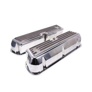 1962-2001 FORD SB 289, 351W Tall Finned Aluminum Valve Cover, 3 13/16" Ht., 1.25" Hole - Polished