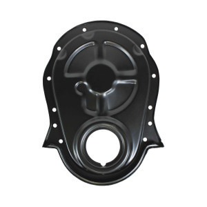 Chevy Big Block Steel - Black Black Steel 1-Piece Timing Cover