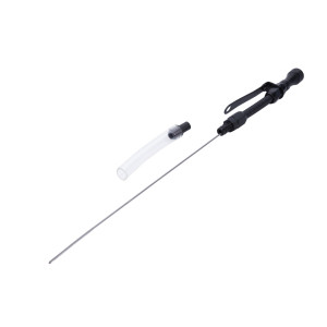 Chevy Small Block 1955-1979 Braided Stainless Steel Engine Oil Dipstick - Black