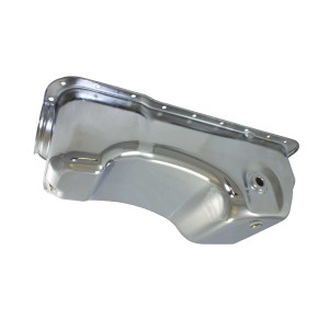 Ford Small Block Mustang Dual Sump Steel Oil Pan - Chrome