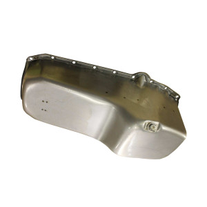 Chevy Small Block Driver Side Dipstick Steel Oil Pan - Unplated
