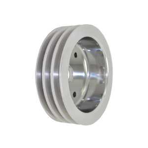 Chevy Big Block Short Water Pump Triple-Groove Aluminum Crankshaft Pulley - Satin