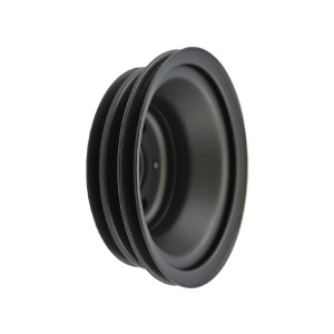 Chevy Big Block Long Water Pump Triple-Groove Steel Crankshaft Pulley - Black