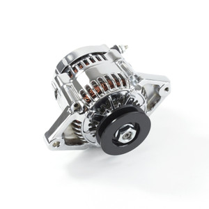 GM CS-130 Style 220 Amp Alternator with V-Belt Pulley - Black
