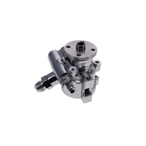 GM Type II Power Steering Pump with Integral Black Plastic Reservoir - Satin