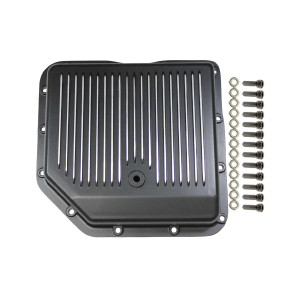 GM Turbo 350 Finned Aluminum Transmission Pan - Black