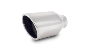 Vibrant 4in Round SS Exhaust Tip (Double Wall Resonated Angle Cut Rolled Edge)