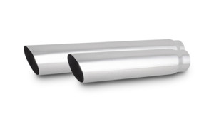 Vibrant 4in Round SS Truck/SUV Exhaust Tip (Single Wall Angle Cut) - 2.5in inlet 20in long
