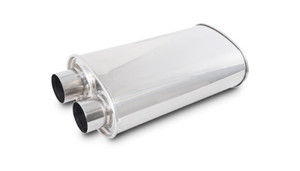 Vibrant Streetpower Oval Muffler 2.50in Inlet/Outlet (Same side)