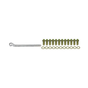 Chevy Small Block Gold Zinc Steel 12-Point Head Intake Manifold Bolt Kit with Wrench