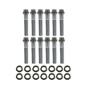 Ford Small Block Chrome Steel 12-Point Head Intake Manifold Bolt Kit