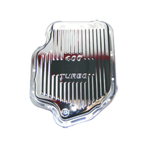 GM Turbo 400 Raised Finned Chrome Steel High-Capacity Transmission Pan