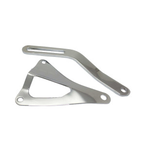 Ford Small Block Chrome Steel Passenger Side Alternator Bracket Set