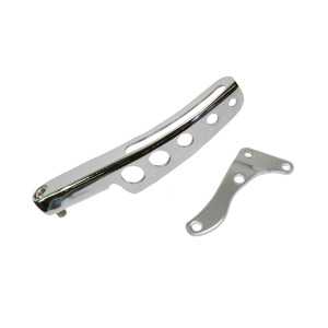 Chevy Small Block 1967-1975 Long Water Pump Chrome Steel Passenger Side Alternator Bracket Set