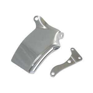 Chevy Small Block 1976-86 Long Water Pump Steel Passenger Side Alternator Bracket Set - Chrome
