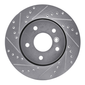R1 1994-2002 Land Rover Range Rover Front Left Drilled & Slotted Silver Brake Rotor