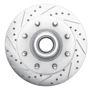 R1 1988-1996 Chevrolet C2500 Front Left Drilled & Slotted Silver Brake Rotor