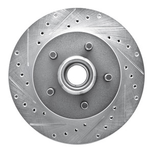 R1 1992-2002 Chevrolet C1500 Front Left Drilled & Slotted Silver Brake Rotor