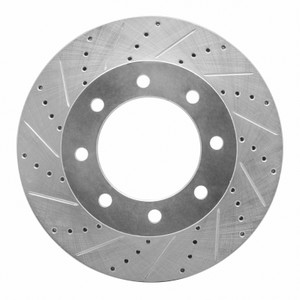 R1 2012-2025 Ford F-350 Super Duty 4WD Front Left Drilled & Slotted Silver Brake Rotor