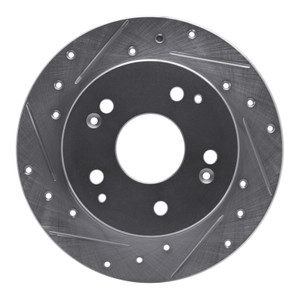 R1 97-01 Acura Integra Rear Left Drilled & Slotted Silver Brake Rotor