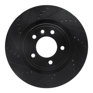 R1 18-20 Land Rover Range Rover Sport Rear Left Drilled & Slotted Black Brake Rotor