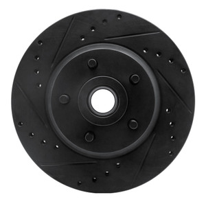 R1 71-81 Chrysler Newport Front Left Drilled & Slotted Black Brake Rotor
