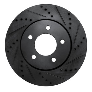 R1 04-08 Chrysler Pacifica Front Right Drilled & Slotted Black Brake Rotor