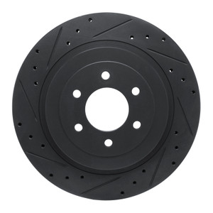 R1 92-02 Dodge Viper Rear Left Drilled & Slotted Black Brake Rotor