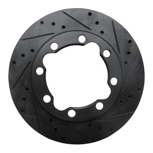 R1 88-00 Chevrolet K1500 Suburban Front Right Drilled & Slotted Black Brake Rotor