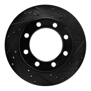 R1 77-93 Chevrolet V30 & V3500 Pickup Front Right Drilled & Slotted Black Brake Rotor