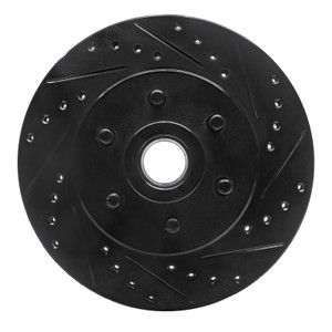 R1 91-96 Dodge Dakota RWD Front Right Drilled & Slotted Black Brake Rotor