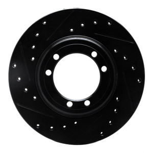 R1 92-04 Hummer H1 Rear/Front Left Drilled & Slotted Black Brake Rotor