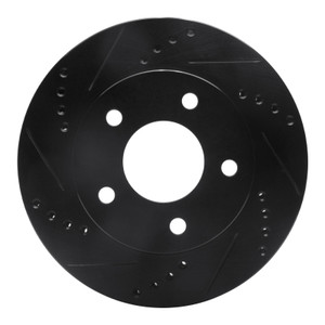 R1 83-96 Buick Riviera Front Left Drilled & Slotted Black Brake Rotor