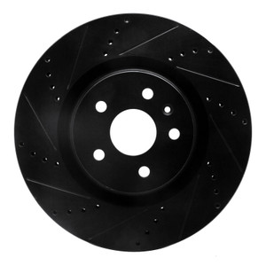 R1 09-17 Buick Regal Front Left Drilled & Slotted Black Brake Rotor
