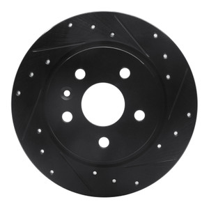 R1 11-22 Buick Encore Rear Right Drilled & Slotted Black Brake Rotor