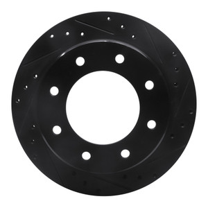 R1 00-11 Cadillac DTS Rear Right Drilled & Slotted Black Brake Rotor