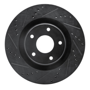 R1 05-13 Cadillac XLR Front Left Drilled & Slotted Black Brake Rotor