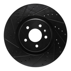 R1 16-20 Buick Regal Sportback Front Left Drilled & Slotted Black Brake Rotor
